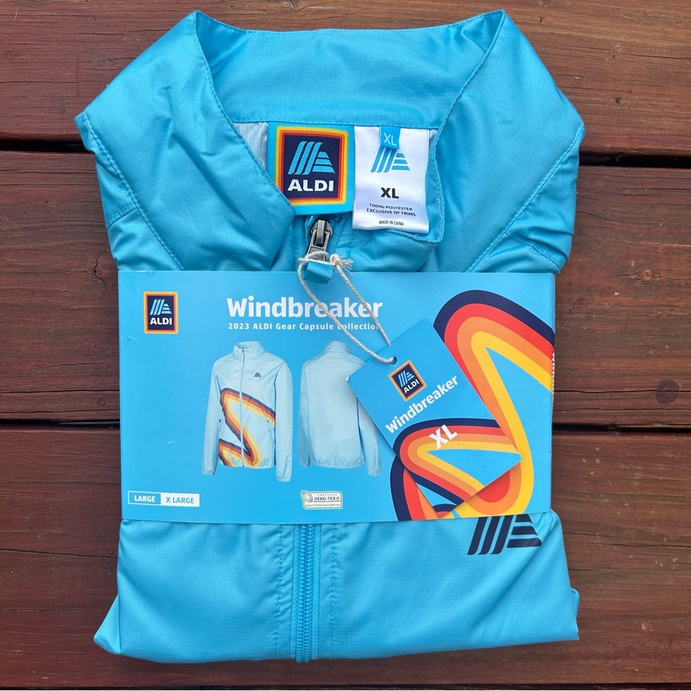 Aldi Capsule Collection 2023 Striped Windbreaker Jacket Size XL Unisex
